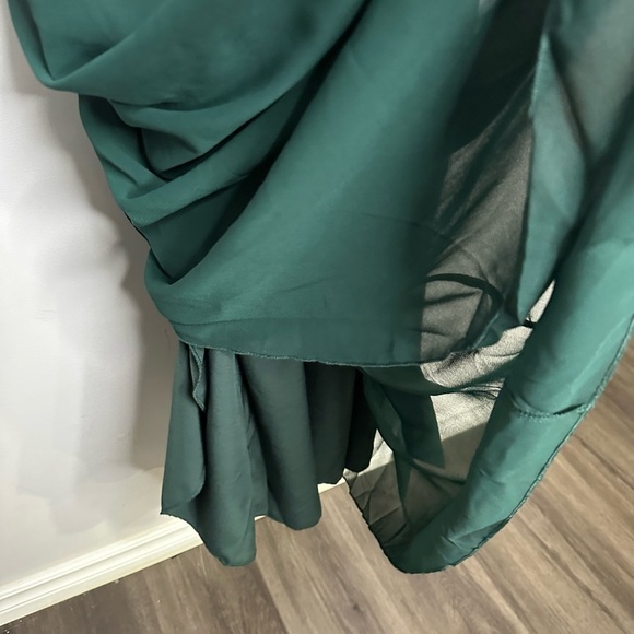 New! Simplee Solid Chiffon Wrap Formal Maxi Ruffle Split Dress SMALL - Picture 15 of 15